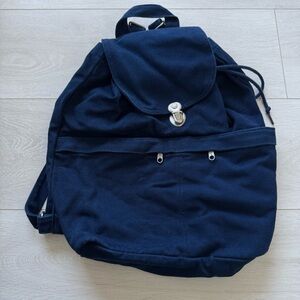 EUC BAGGU Classic Navy Blue Canvas Backpack 15x15x5